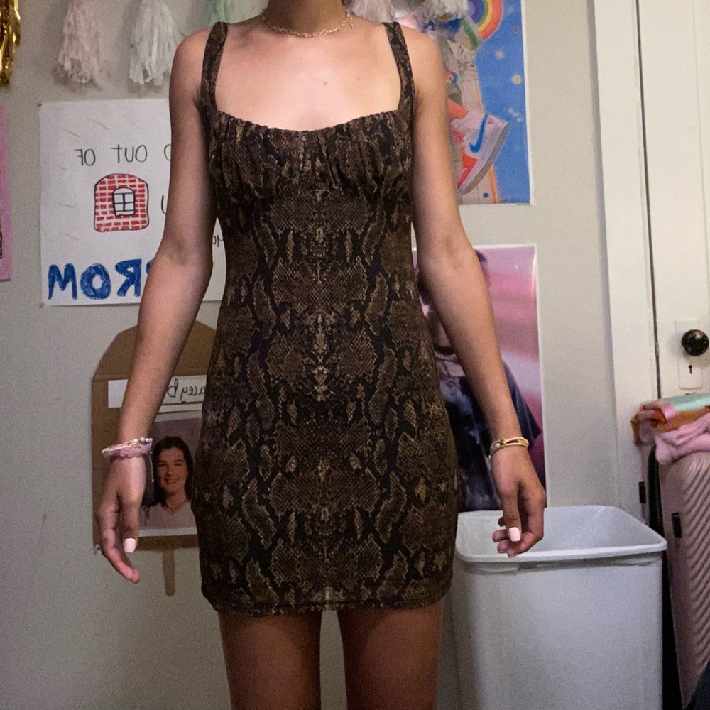 Snake Print UO Mini Dress